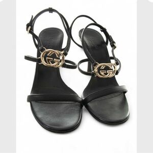Vintage Gucci logo strappy heels!
